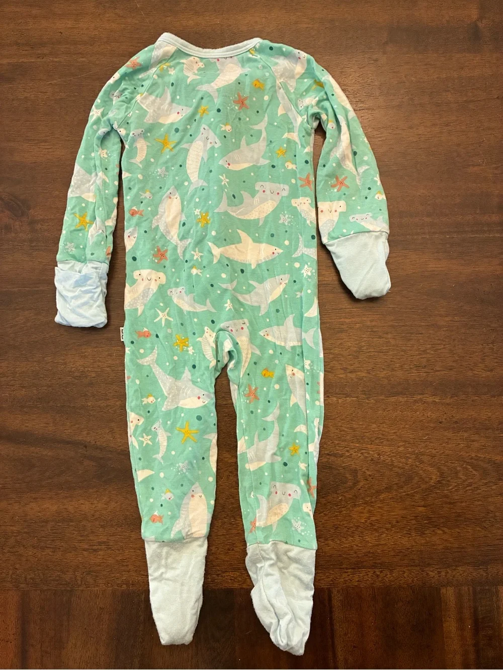 Little Sleepies Zippy 0-3 Months Shark Soiree Double Zipper One Piece Pajamas
